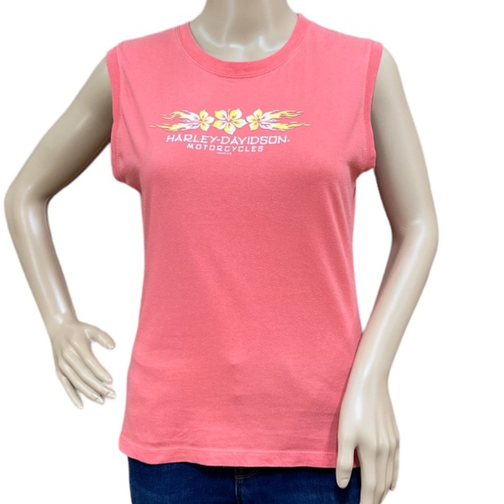 HARLEY-DAVIDSON Women’s Peach/Pink Color Muscle Tank Top Size Large